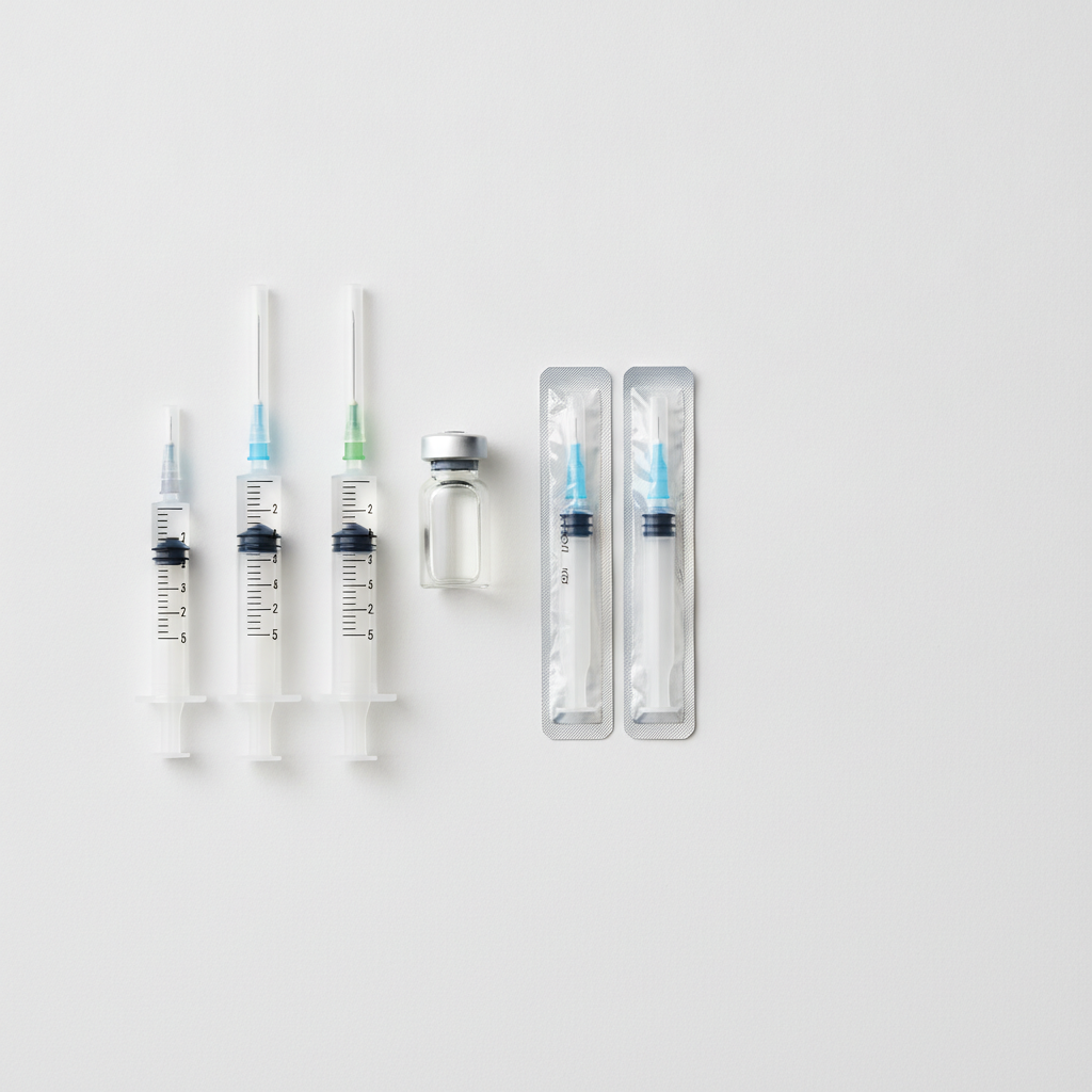 Insulin syringe sizes — 0.3 mL, 0.5 mL, and 1.0 mL U-100 syringes with unit markings for vialed insulin dosing
